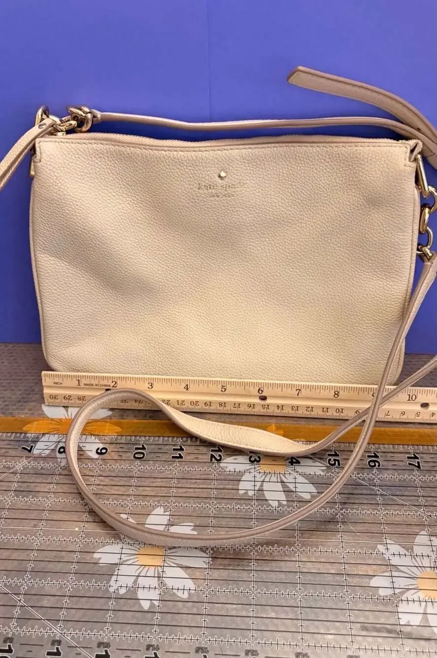 Kate Spade Bailey Textured Pebbled Leather Crossbody Bag in Buttermilk